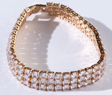 Load image into Gallery viewer, Label Iced Out Gold Rhinestone Bracelet
