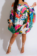 Load image into Gallery viewer, Rainbow Burst Off-The-Shoulder Dress
