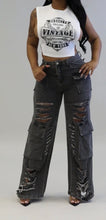 Load image into Gallery viewer, Ace Black Wash Cargo Jeans
