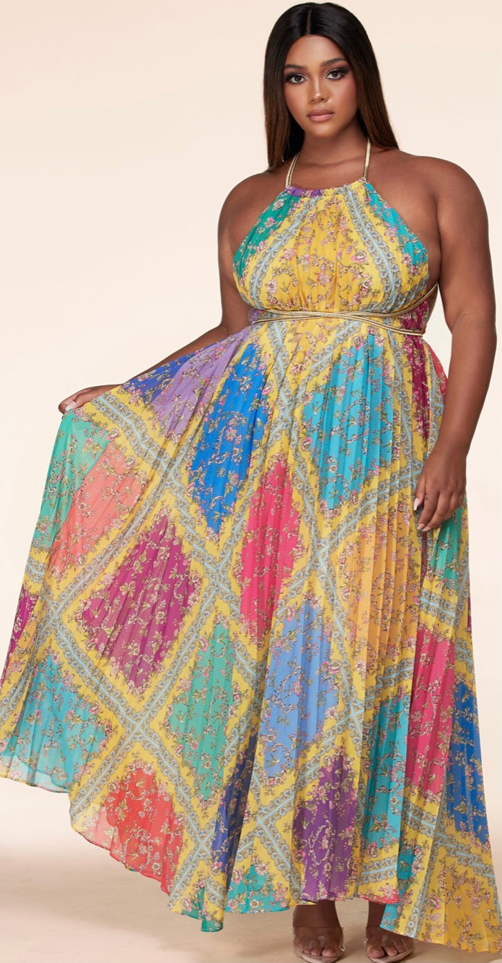 Multi Color Maxi Dress~Plus