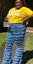 Load image into Gallery viewer, Ruffled Denim Flare Jeans~Plus
