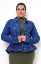 Load image into Gallery viewer, Ruffled Denim Shirt/Jacket~Plus
