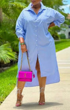 將圖片載入圖庫檢視器 Denise Plus Size Over Sized Button Up Shirt Dress
