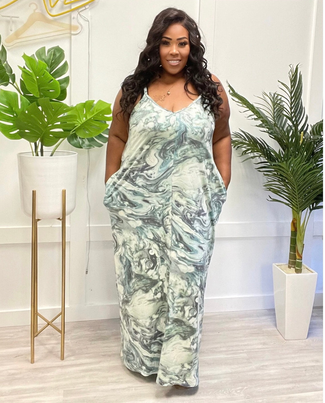 Plus Size Tye Dye Maxi Dress