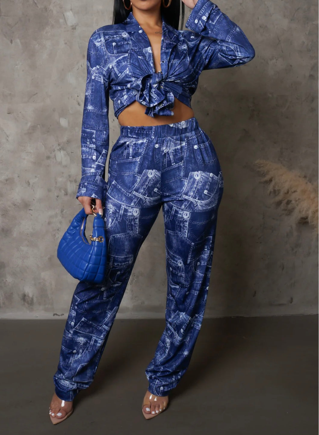 Patches Two Piece Pant Set