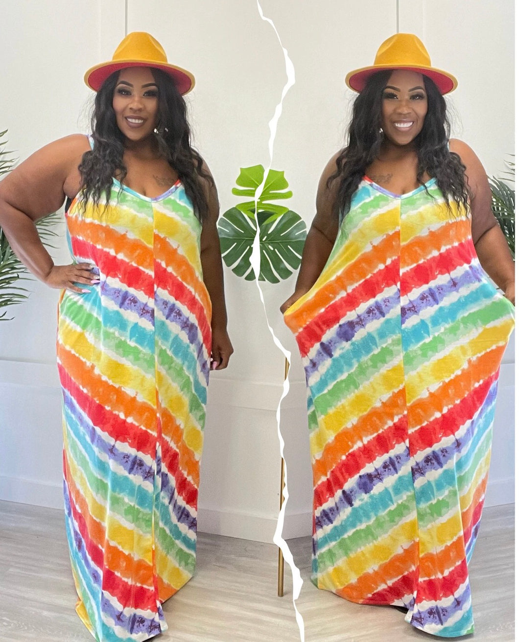 Rainbow Brite Maxi Dress~Plus