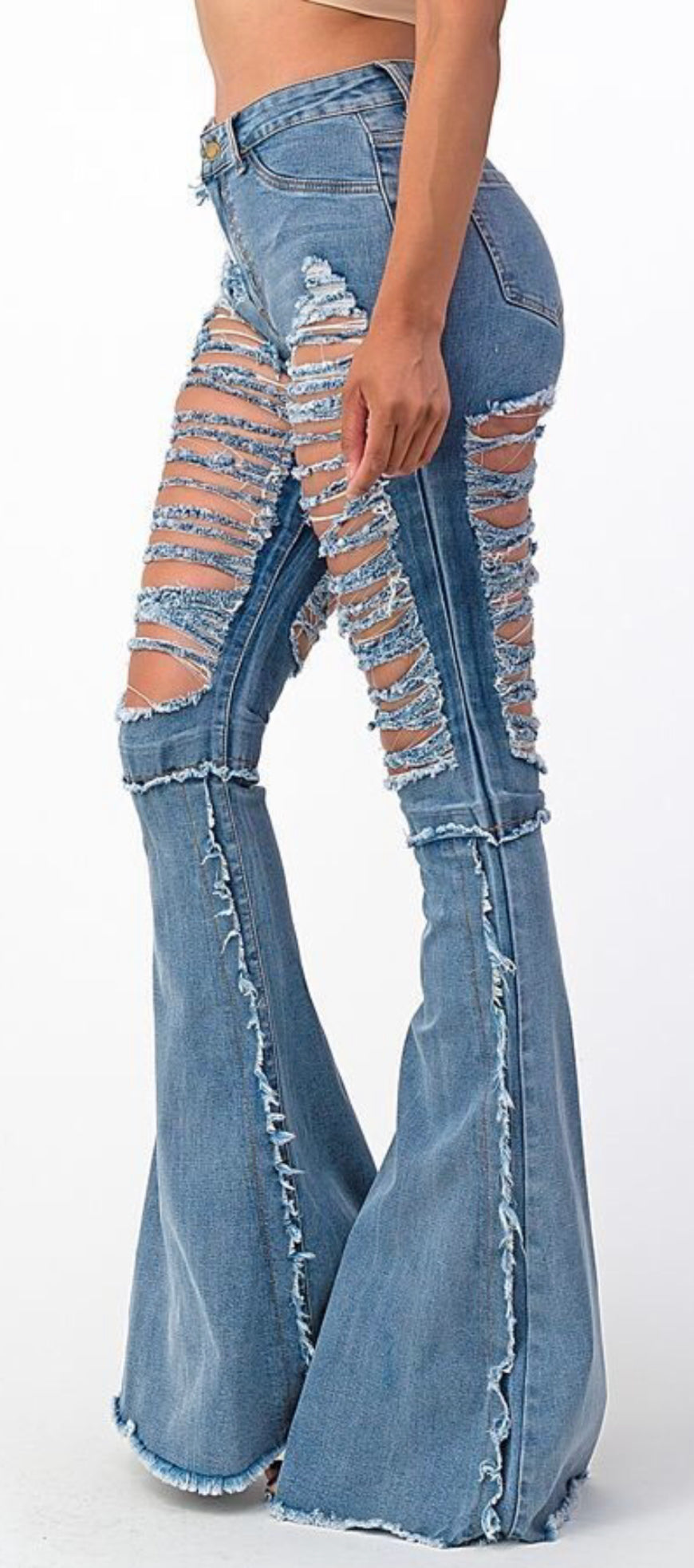 Oh Lawdy Distressed Denim Bells