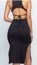 Load image into Gallery viewer, Reg &amp; Plus Cut Out Back Thigh Split Strap Dress~Plus&amp;Reg
