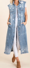 將圖片載入圖庫檢視器 Medium Denim Long Vest
